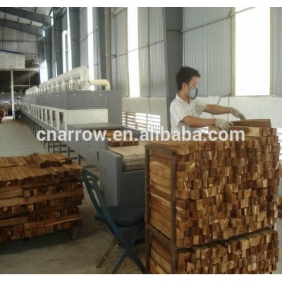 Microwave wooden furniture part dehydrating segment and industrial continue processing line